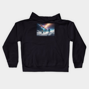 Cosmic ski trip Kids Hoodie